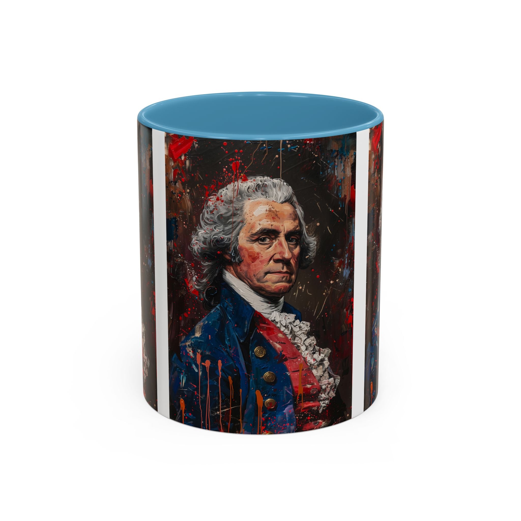 Historical Portrait Accent Mug — Patriotic Vintage-Style Coffee Cup