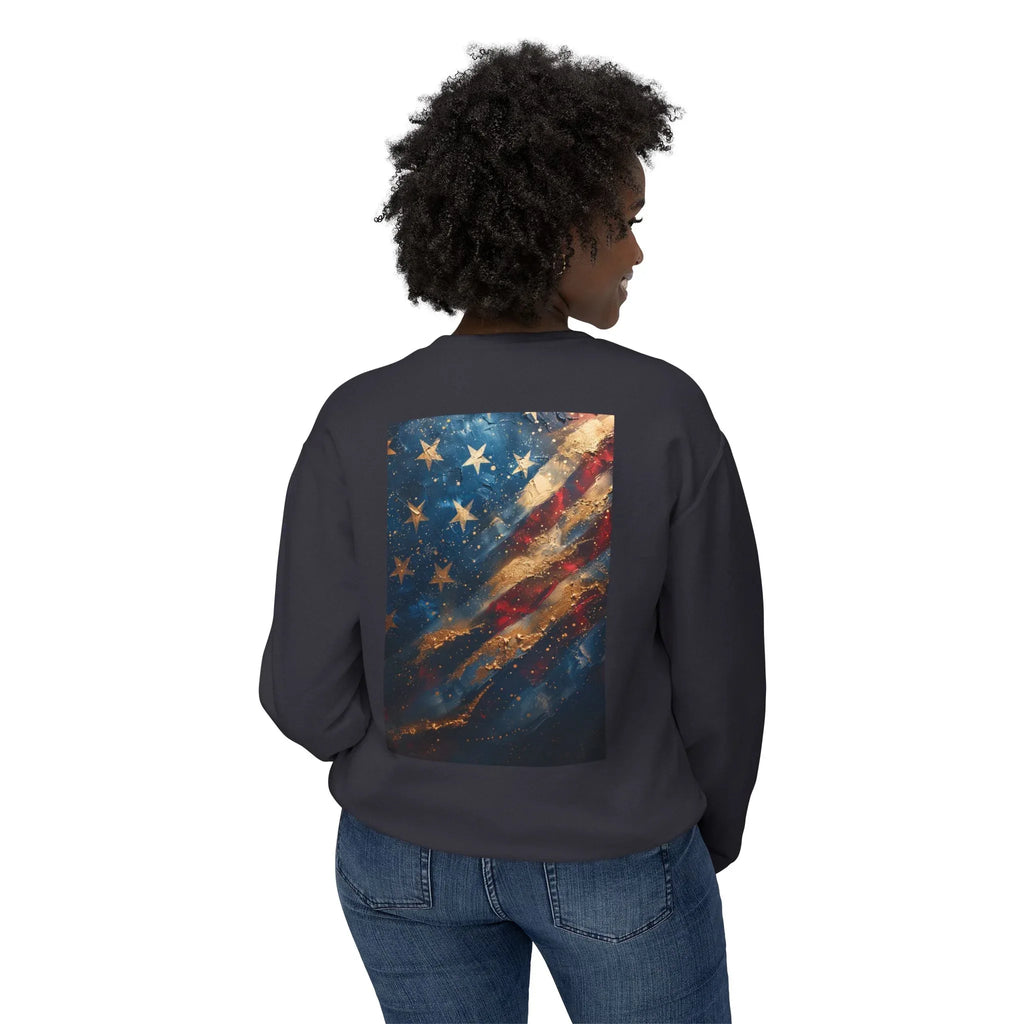 Lightweight Crewneck Sweatshirt, Patriotic American T-Shirts, Flag T-Shirts, Independence Tees, Funny Patriotic Shirts, Custom American Tees - 250 USA Celebration