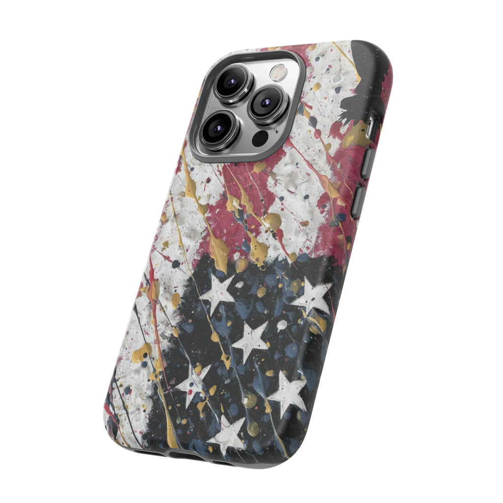 Abstract Drip American Flag Phone Case | Tough Case - 250 USA Celebration