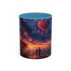 Romantic Sunset Coffee Mug, Love Gift Couples, Heart Design, Cozy Gift for Friends, Coffee Lover Gift, Valentine's Day Women's Merchandise - 250 USA Celebration