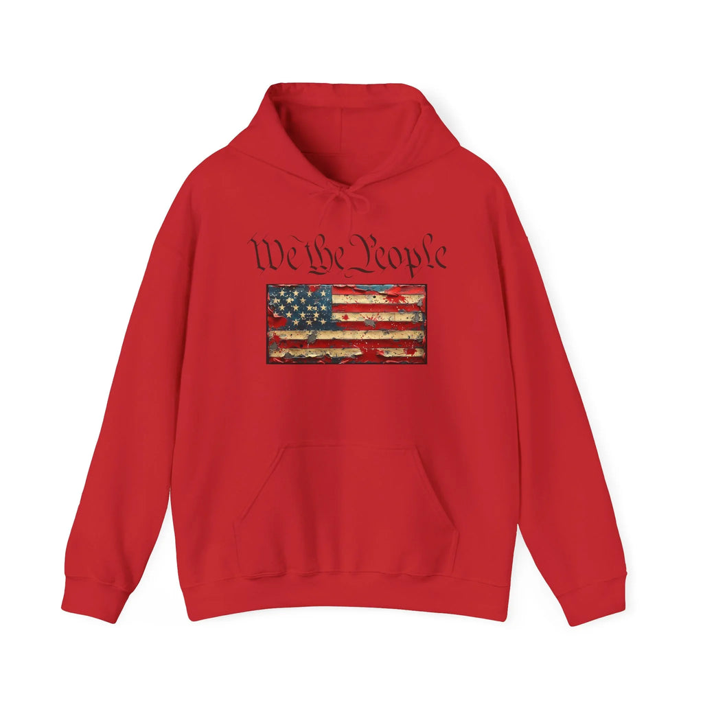 We The People distressed American flag Hoodie | Patriotic Constitution design - 250 USA Celebration
