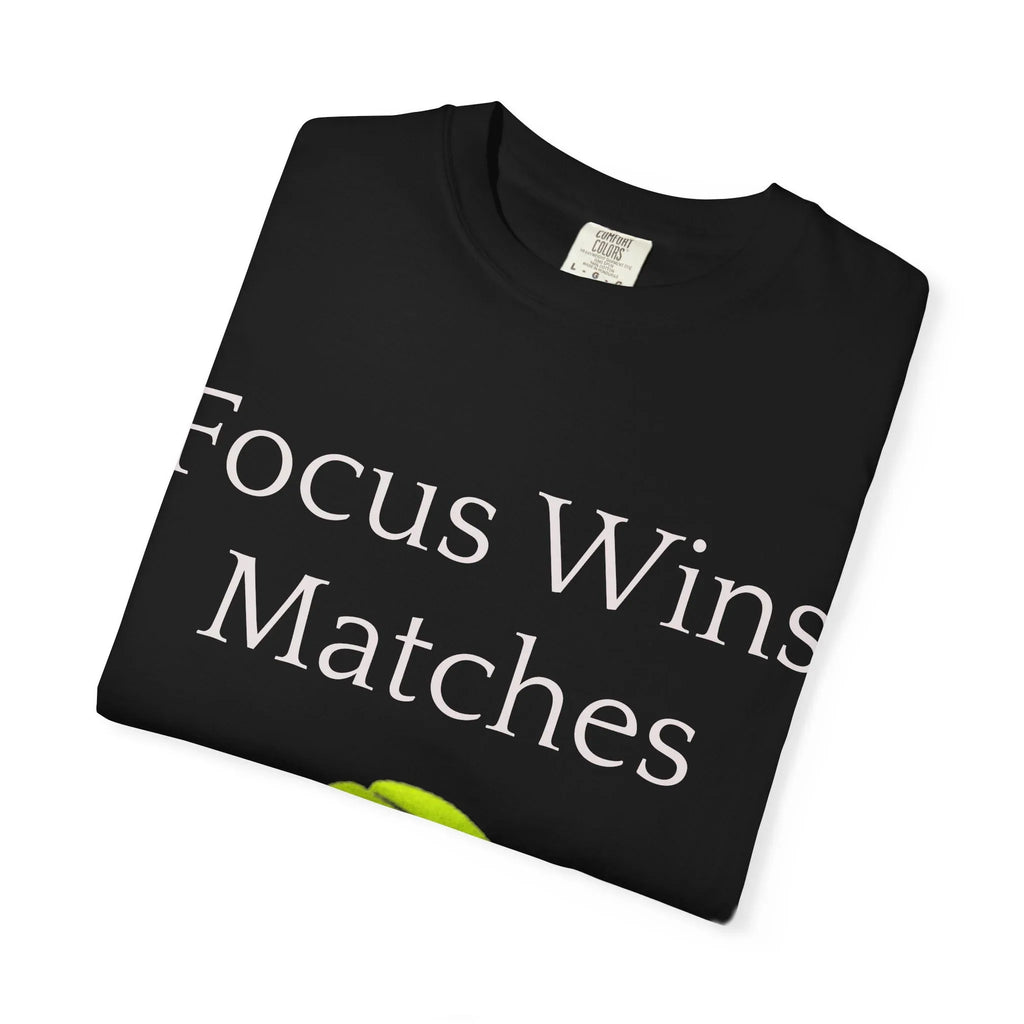 Focus Wins Matches Tennis Ball T-shirt | Tennis Graphic Tee - 250 USA Celebration