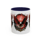 Red Eagle Emblem Accent Coffee Mug | Patriotic Eagle Design - 250 USA Celebration