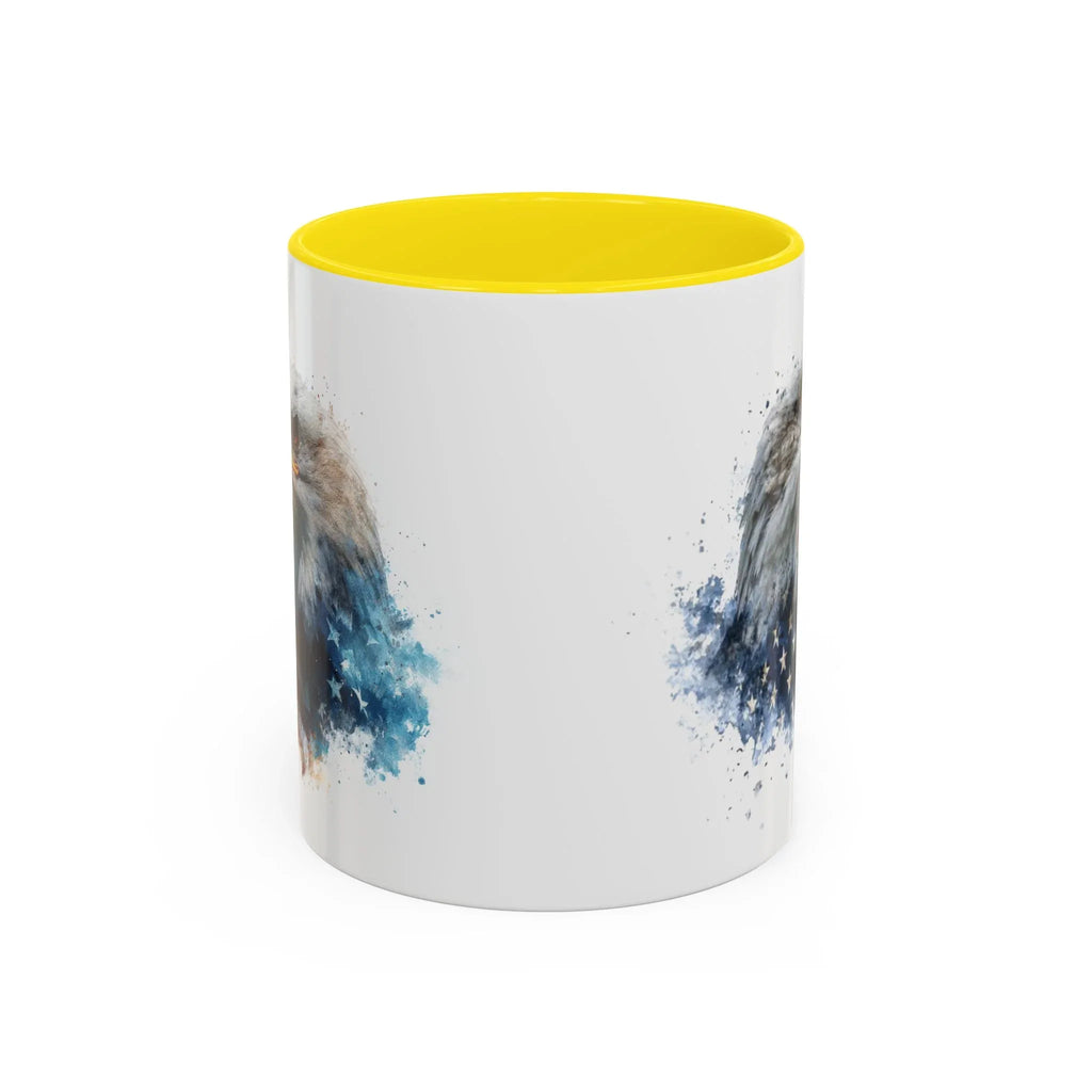 American Bald Eagle watercolor, Coffee Mug | Patriotic flag design - 250 USA Celebration