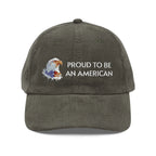 Proud To Be An American embroidered cap | Corduroy Dad Hat - 250 USA Celebration