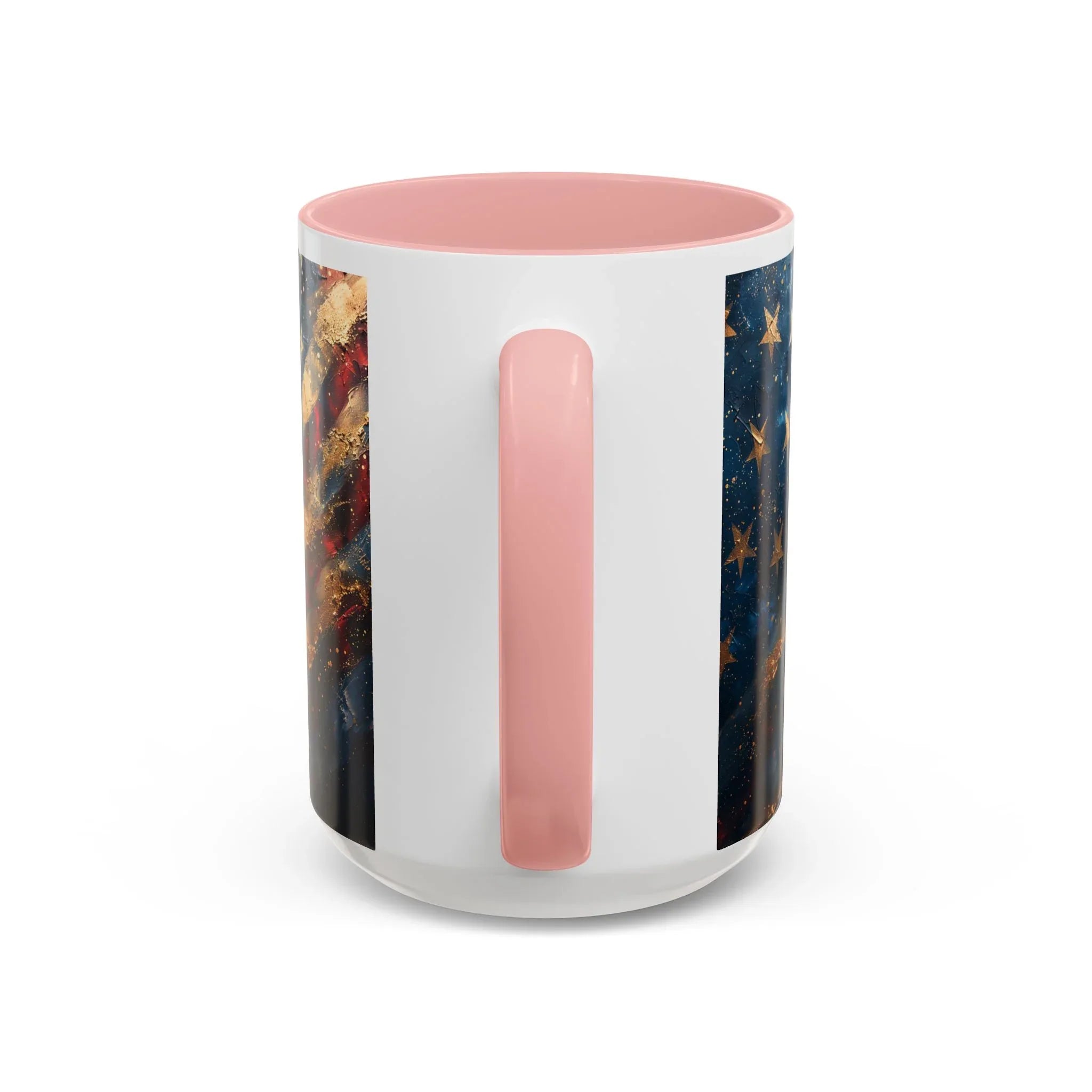 Distressed American Flag Accent Coffee Mug | 11oz 15oz - 250 USA Celebration