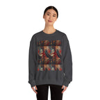 God Bless America Eagle Artwork crewneck sweatshirt | Patriotic eagle collage - 250 USA Celebration
