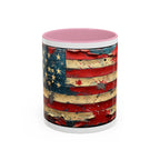 Colorful Mugs (11oz, 15oz), American Flag, Patriotic Flag coffee cup