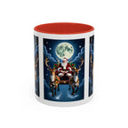Santa Sleigh with Reindeer Coffee Mug | Christmas Moon Accent Mug - 250 USA Celebration