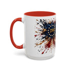 Patriotic 250th Anniversary Coffee Mug – American Flag Splash Accent (11/15oz)