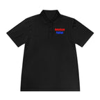 Patriotic "America First" Men's Sport Polo — American Flag Chest Logo