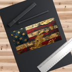 Distressed Gold American Flag Bumper Sticker - Patriotic Vintage USA Decal