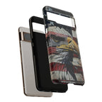 American Flag Bald Eagle phone case | Patriotic iPhone cover, cracked vintage flag design - 250 USA Celebration