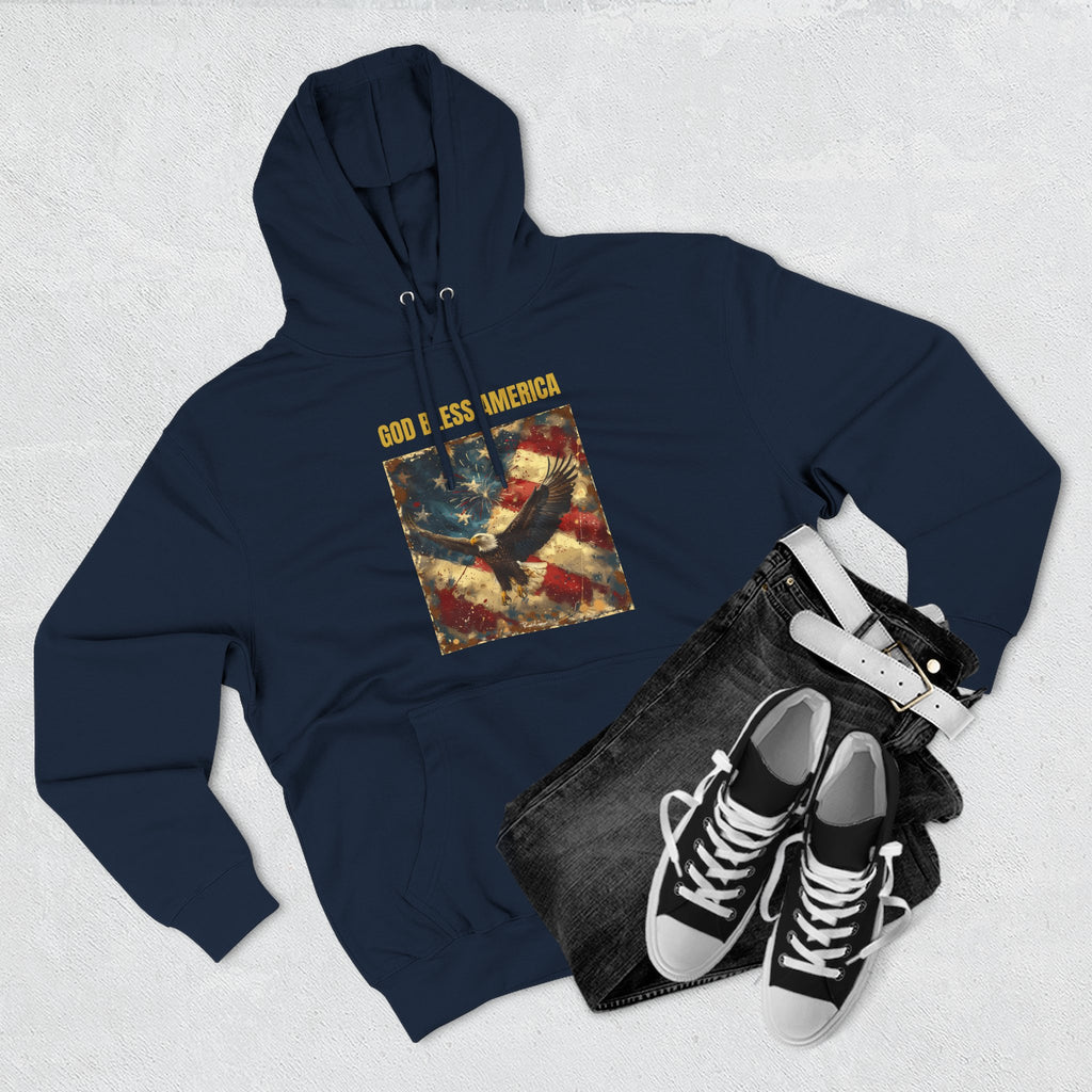 Distressed American Flag Hoodie | Vintage USA Stars Stripes Pullover