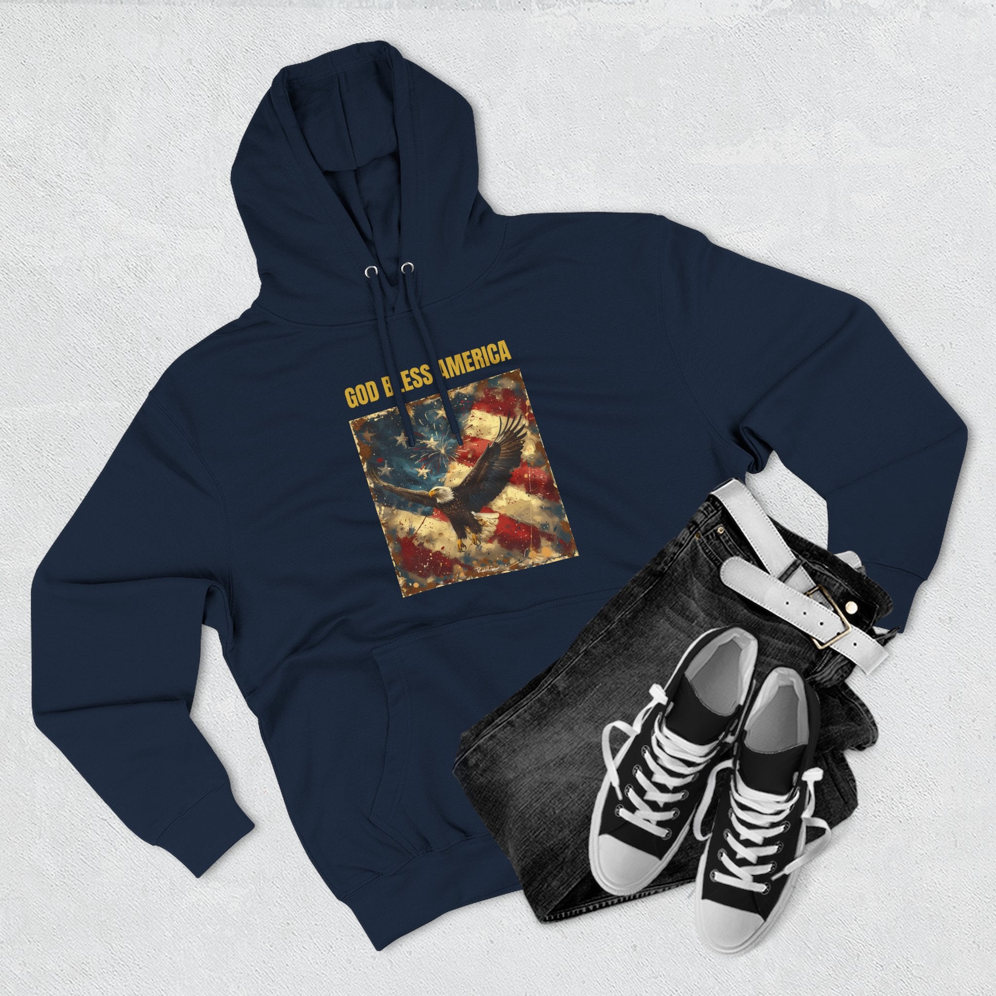 Distressed American Flag Hoodie | Vintage USA Stars Stripes Pullover