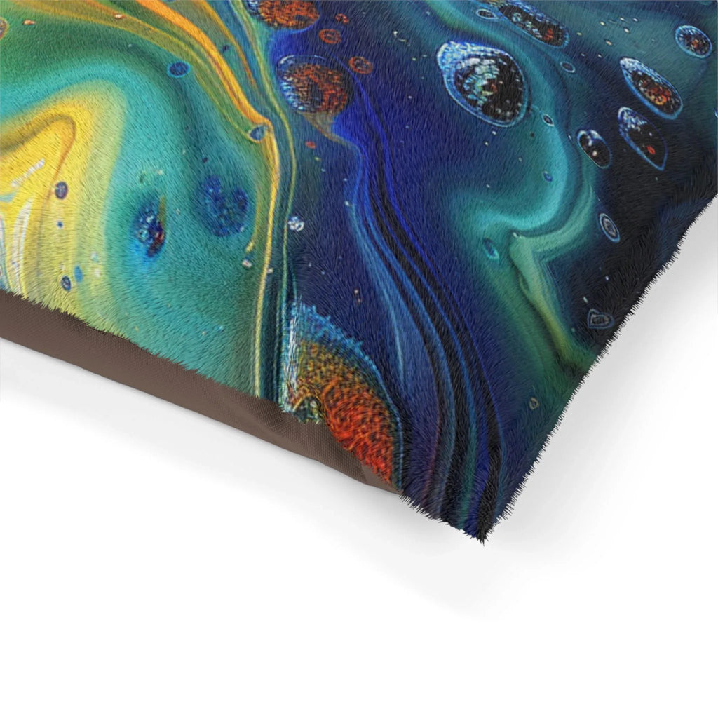 Colorful Abstract Pour Art Pet Bed | Swirl Galaxy Print - 250 USA Celebration