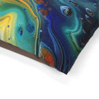 Colorful Abstract Pour Art Pet Bed | Swirl Galaxy Print - 250 USA Celebration