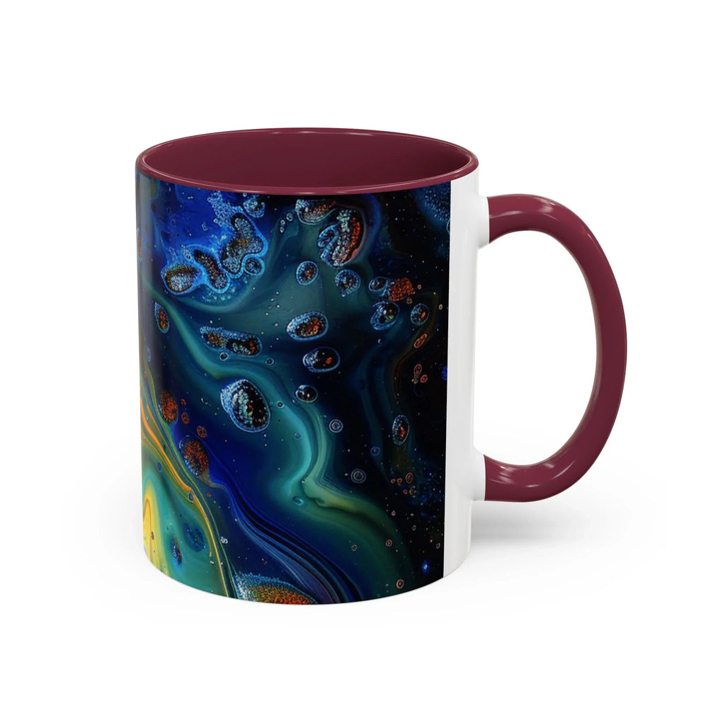 Colorful Mugs (11oz, 15oz) Intense abstract oil splat- coffee cup - 250 USA Celebration