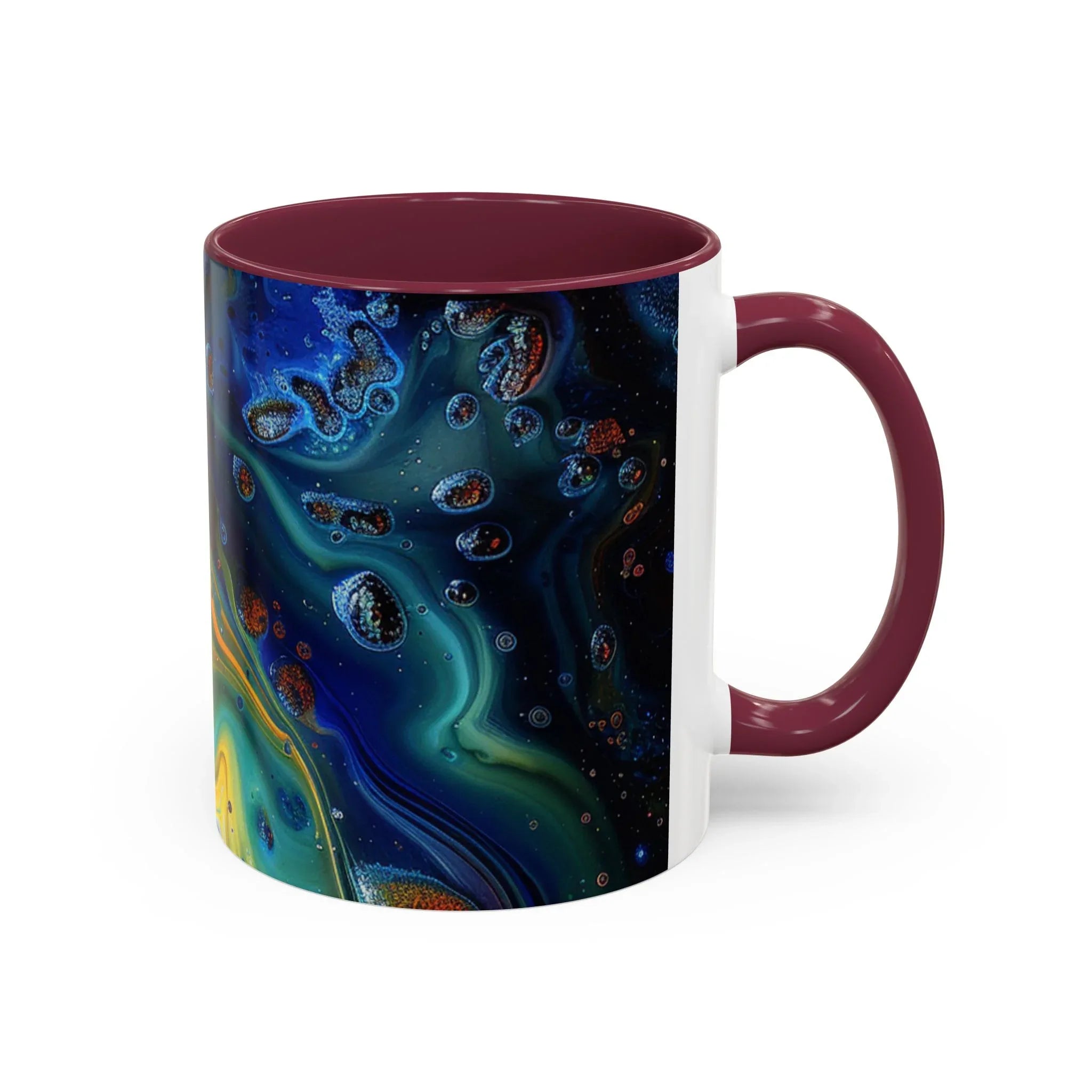 Colorful Mugs (11oz, 15oz) Intense abstract oil splat- coffee cup - 250 USA Celebration