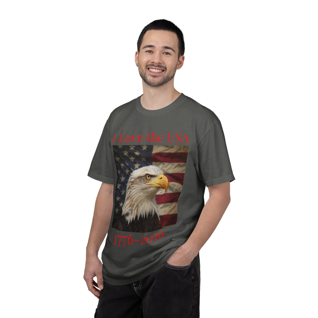 Patriotic Eagle T-Shirt — "I Love the USA 1776–2026"