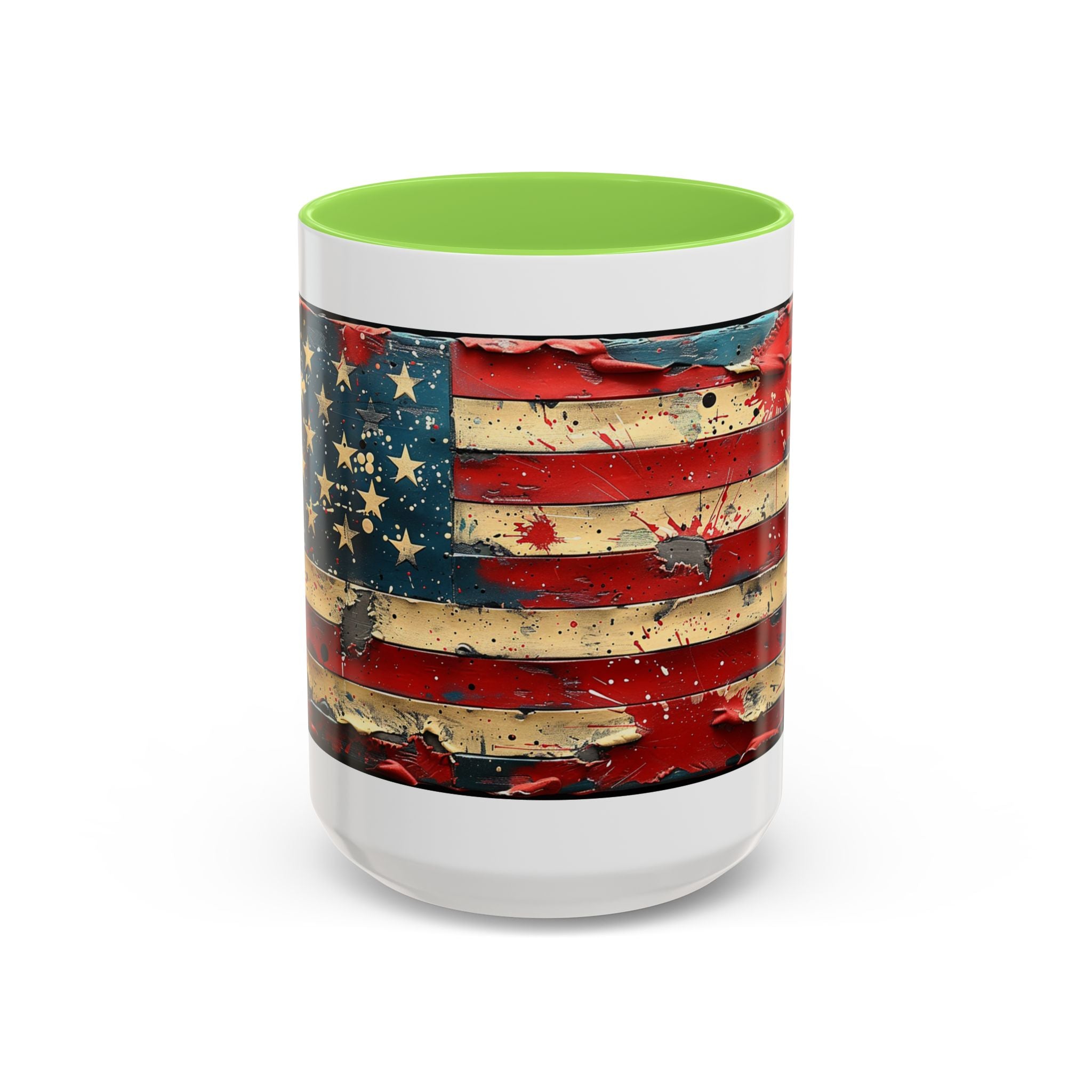 Colorful Mugs (11oz, 15oz), American Flag, Patriotic Flag coffee cup
