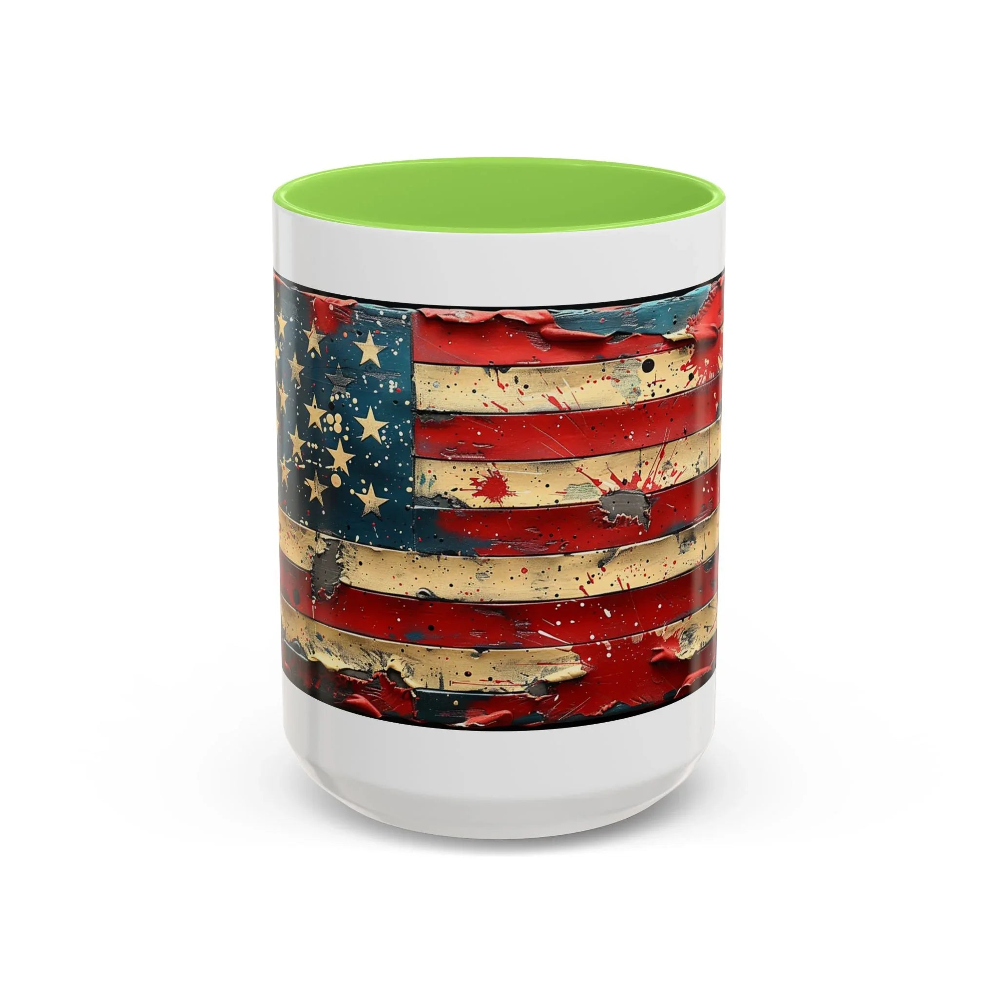 Colorful Mugs (11oz, 15oz), American Flag, Patriotic Flag coffee cup - 250 USA Celebration