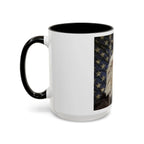 Colorful Mugs (11oz, 15oz) American eagle with American flag, fireworks all around the eagle, patriotic themed - 250 USA Celebration