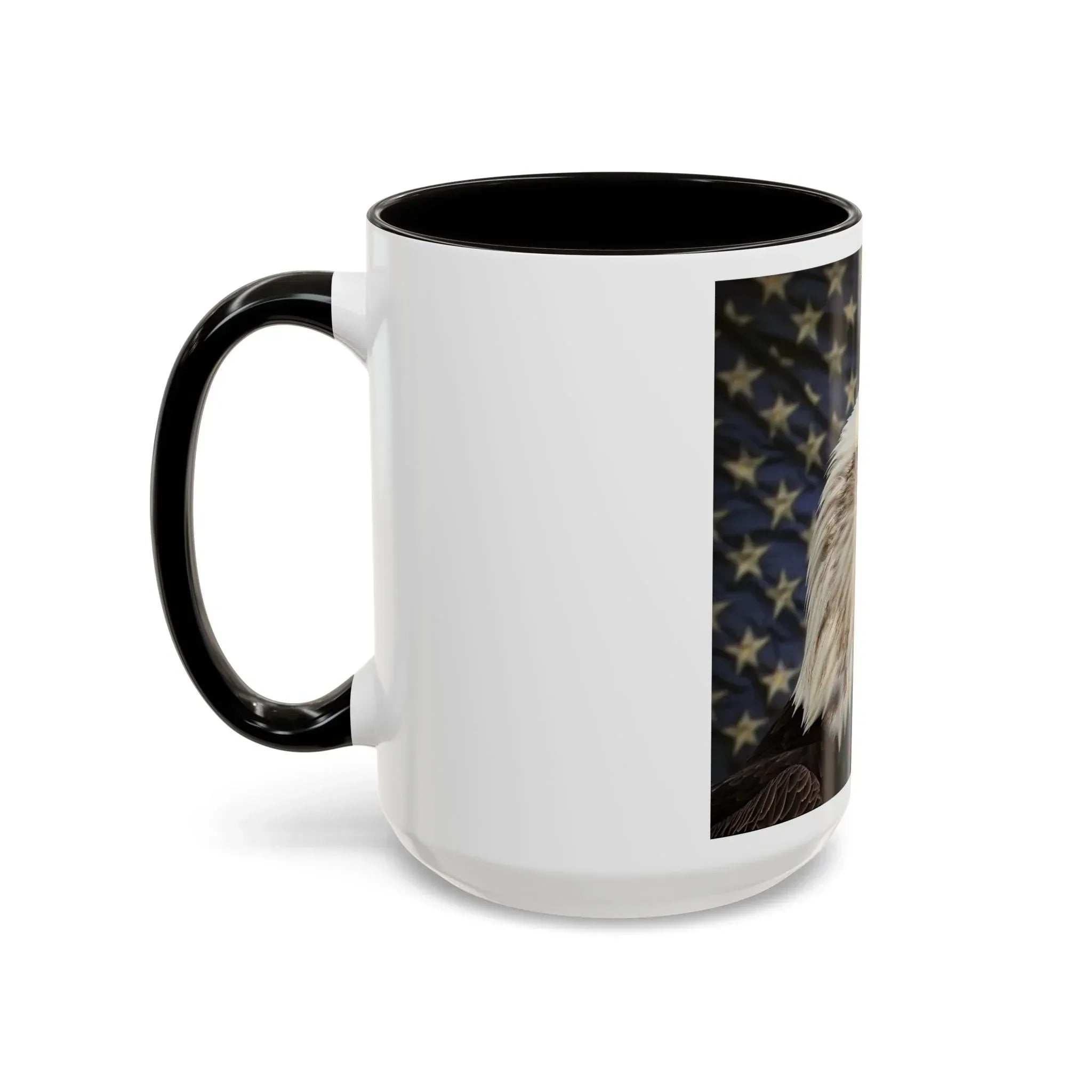 Colorful Mugs (11oz, 15oz) American eagle with American flag, fireworks all around the eagle, patriotic themed - 250 USA Celebration