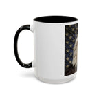 Colorful Mugs (11oz, 15oz) American eagle with American flag, fireworks all around the eagle, patriotic themed - 250 USA Celebration