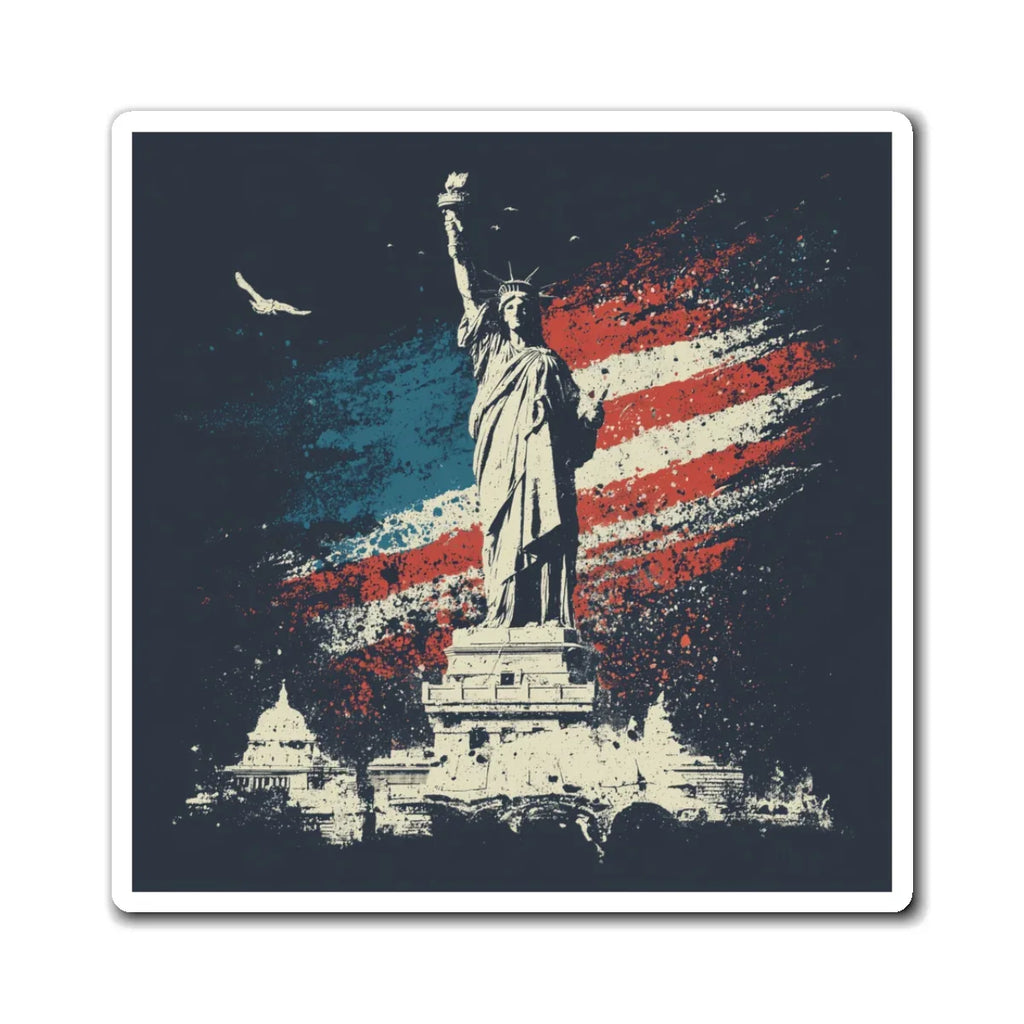 Statue of Liberty American Flag Magnet | Patriotic NYC Souvenir - 250 USA Celebration