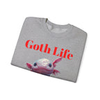 Goth Life Axolotl Sweatshirt | Cute Goth Axolotl Illustration - 250 USA Celebration