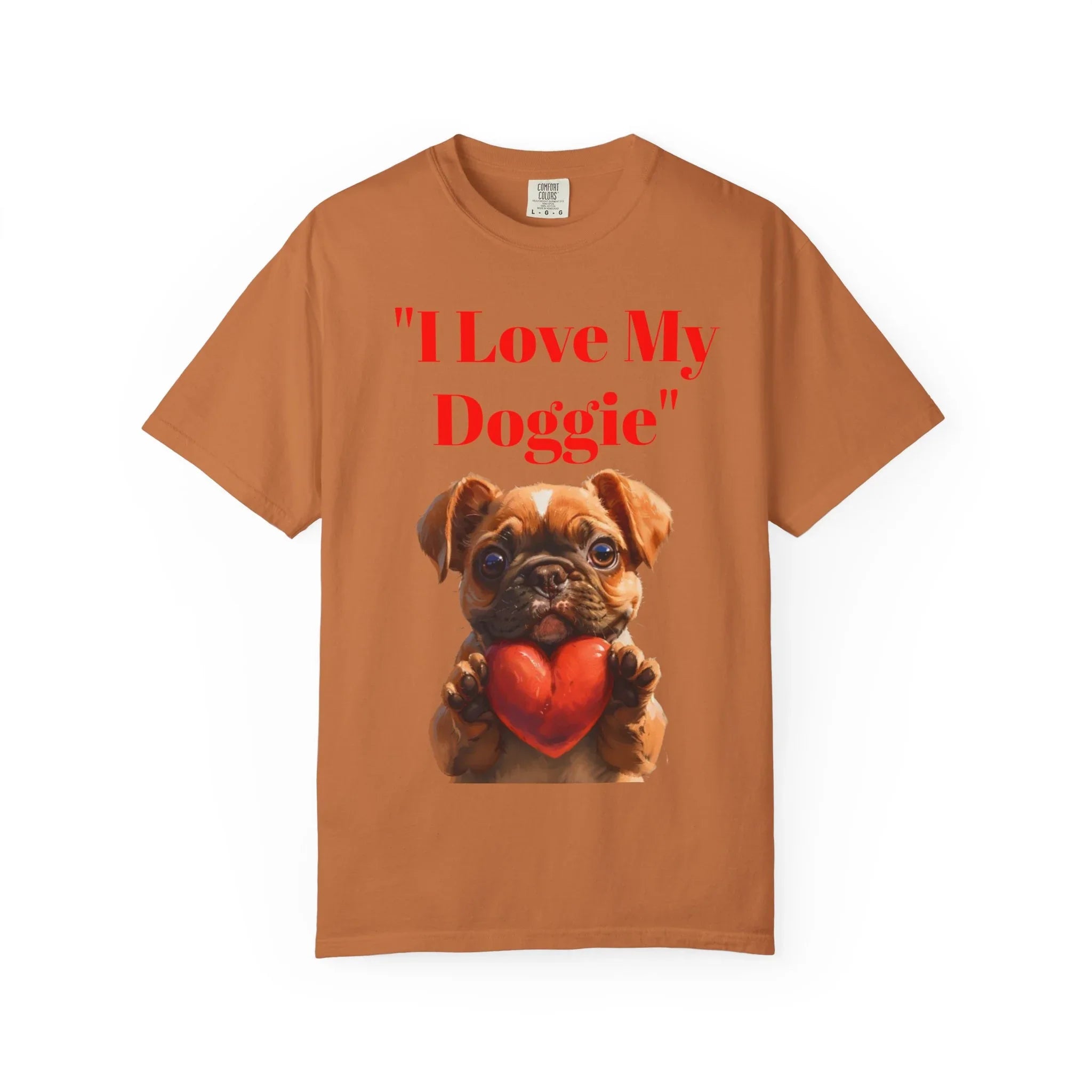 Cute French Bulldog Puppy Holding Red Heart T-shirt | Dog Lover Cartoon - 250 USA Celebration