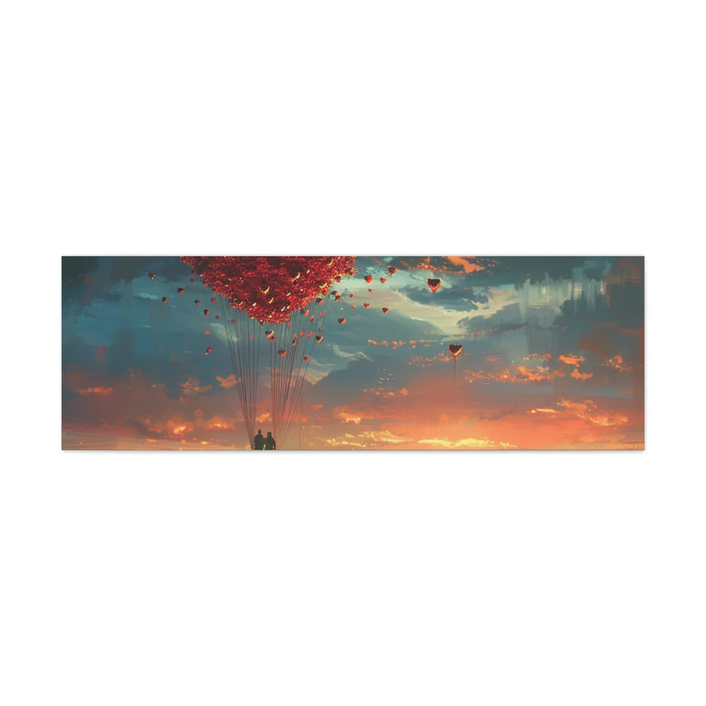 Romantic Canvas Wall Art, Love, Heart Balloon Art, Gift for Couples, Valentines Wall Decor, Valentine's Day Women's Merchandise, Valentines - 250 USA Celebration