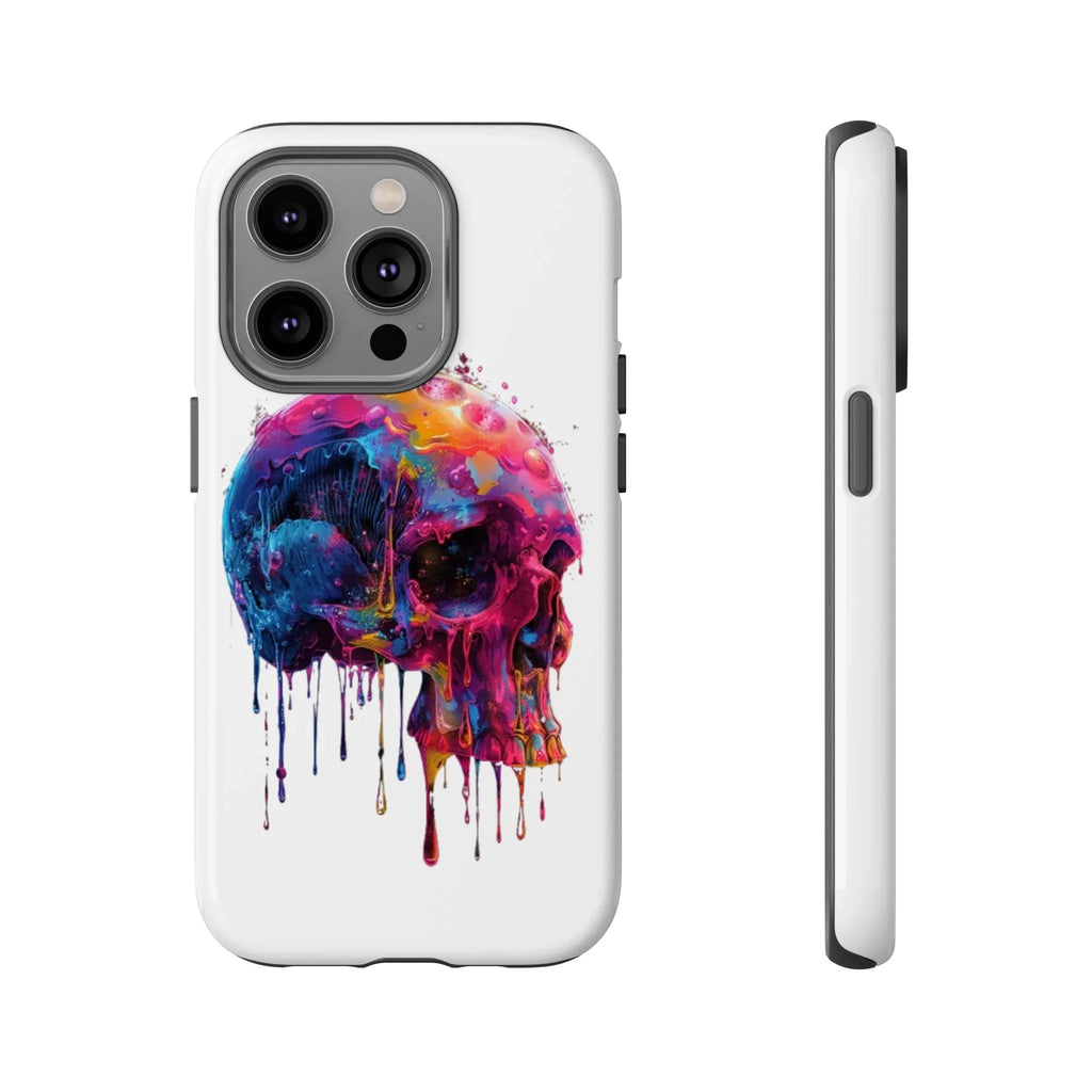 Colorful Drip Skull Phone Case | Hard Plastic Protective Case - 250 USA Celebration