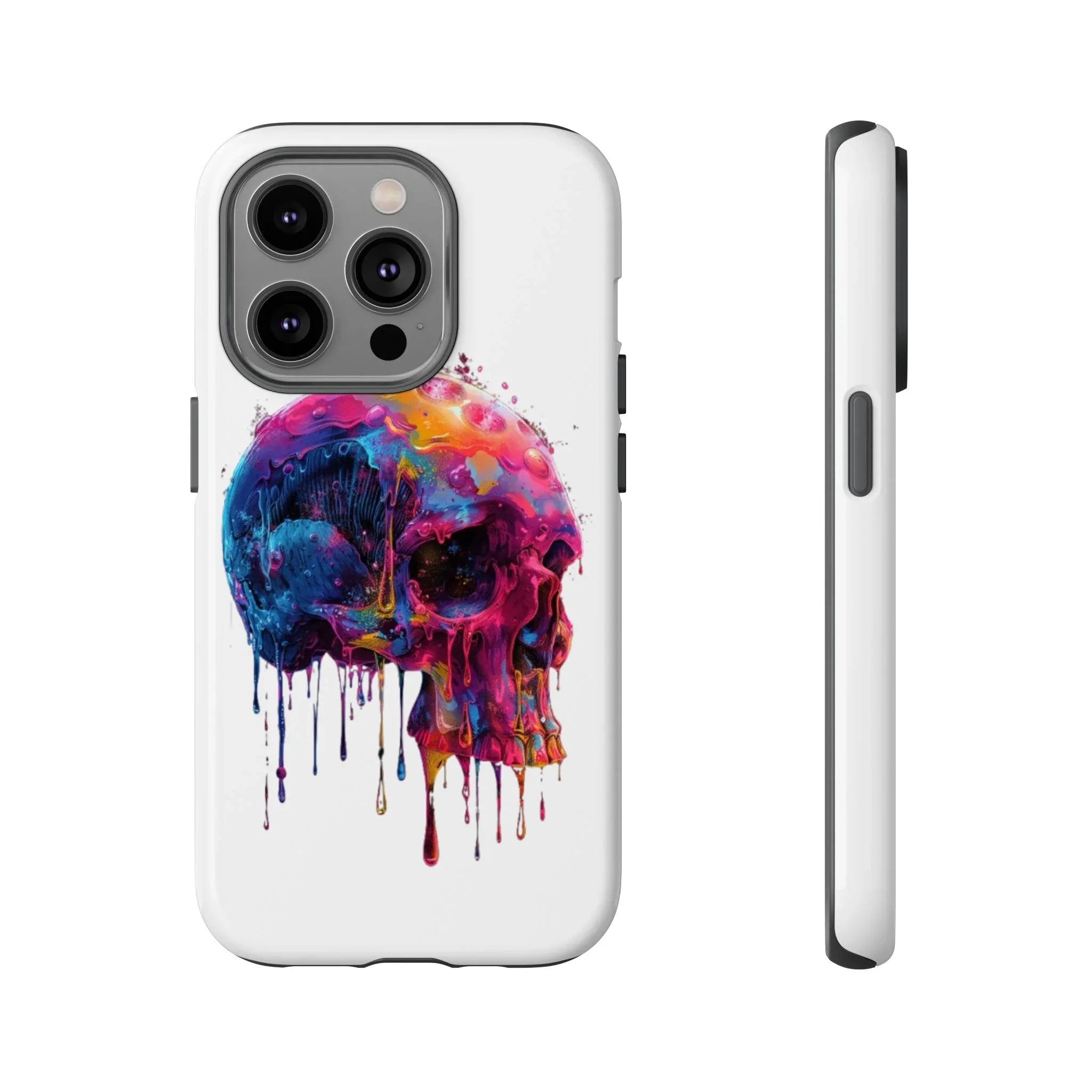 Colorful Drip Skull Phone Case | Hard Plastic Protective Case - 250 USA Celebration