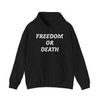 Freedom or Death Hoodie | Slogan Black Hooded Sweatshirt - 250 USA Celebration