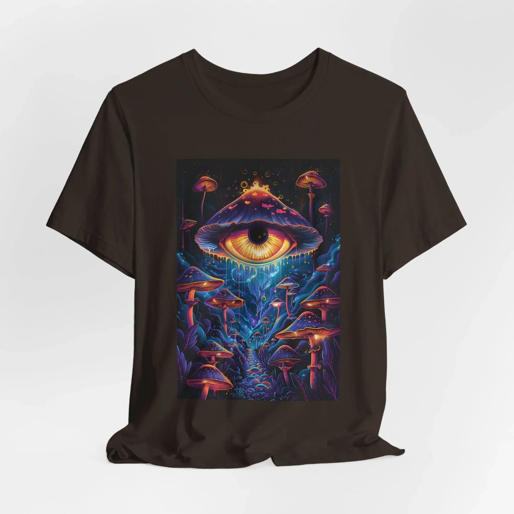 Glowing Third Eye Psychedelic Mushrooms T-Shirt | Neon Lava Lamp Blacklight - 250 USA Celebration
