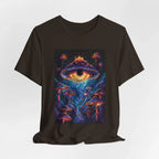 Glowing Third Eye Psychedelic Mushrooms T-Shirt | Neon Lava Lamp Blacklight - 250 USA Celebration