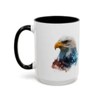 American Bald Eagle watercolor, Coffee Mug | Patriotic flag design - 250 USA Celebration