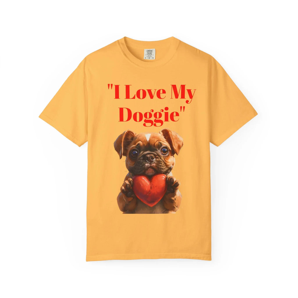 Cute French Bulldog Puppy Holding Red Heart T-shirt | Dog Lover Cartoon - 250 USA Celebration