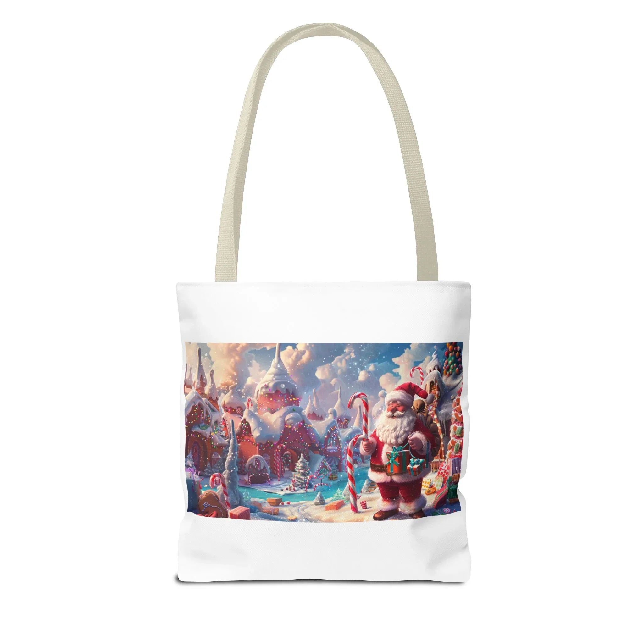 Santa Claus Holiday Tote Bag, AOP Printing, Christmas Gift Bag, Festive Shopping Tote, Fun Winter Accessories, Unique Holiday Item - 250 USA Celebration