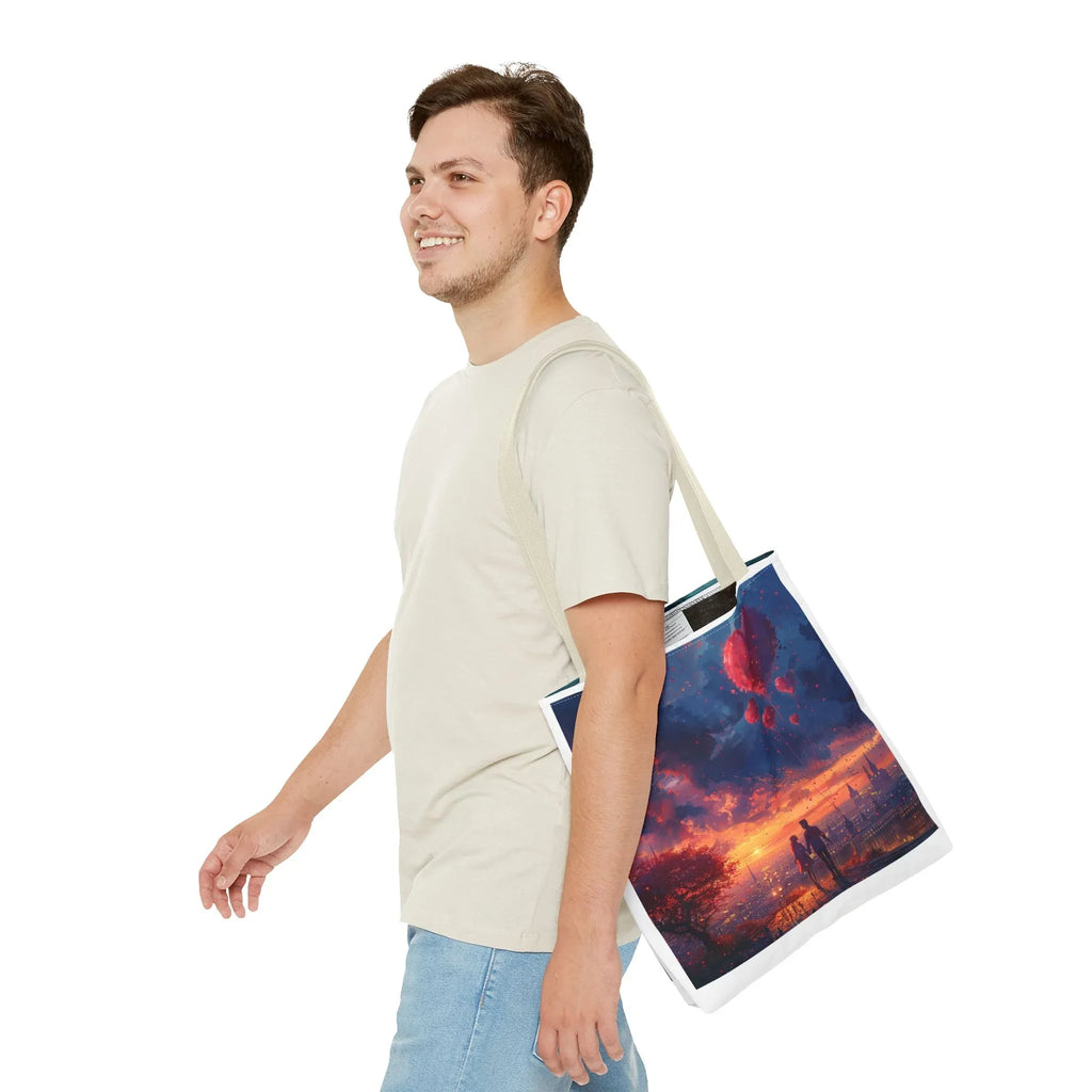 Romantic Heart Tote Bag, Date Nights, Valentine's Day, Travel, Valentine's Day Women's Merchandise, Cute Love Apparel, Valentine's Gifts, - 250 USA Celebration