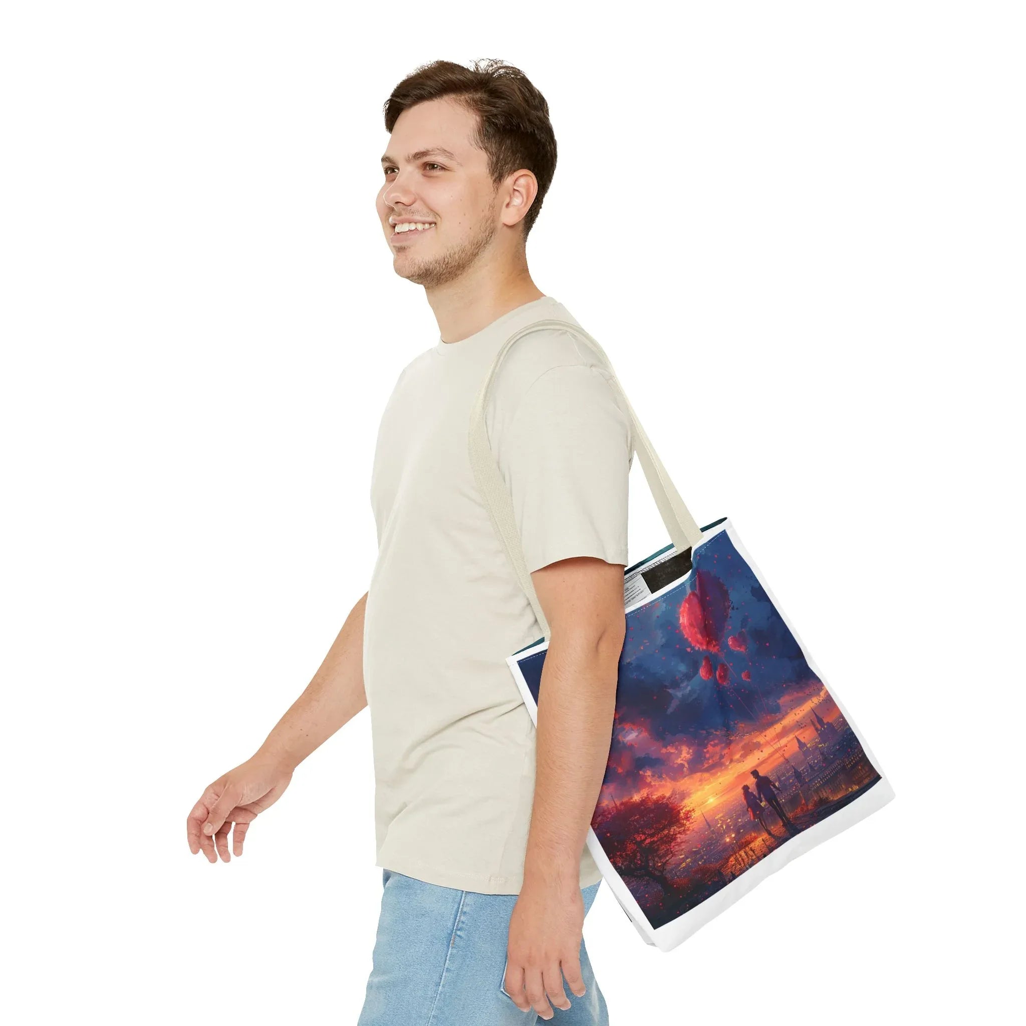 Romantic Heart Tote Bag, Date Nights, Valentine's Day, Travel, Valentine's Day Women's Merchandise, Cute Love Apparel, Valentine's Gifts, - 250 USA Celebration