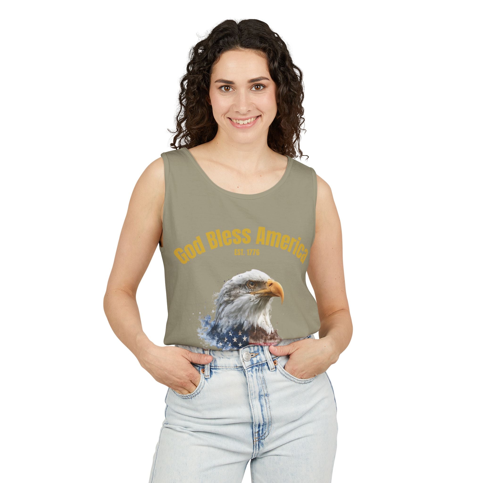 America 250 Tank Top | Official 250th Anniversary Edition American Bald Eagle watercolor flag Tank Top | Patriotic Eagle design