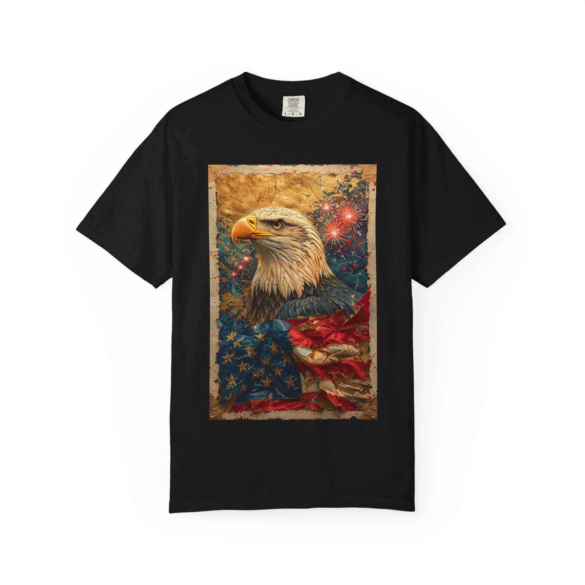 Bald Eagle with American Flag T-Shirt | Patriotic Vintage USA - 250 USA Celebration