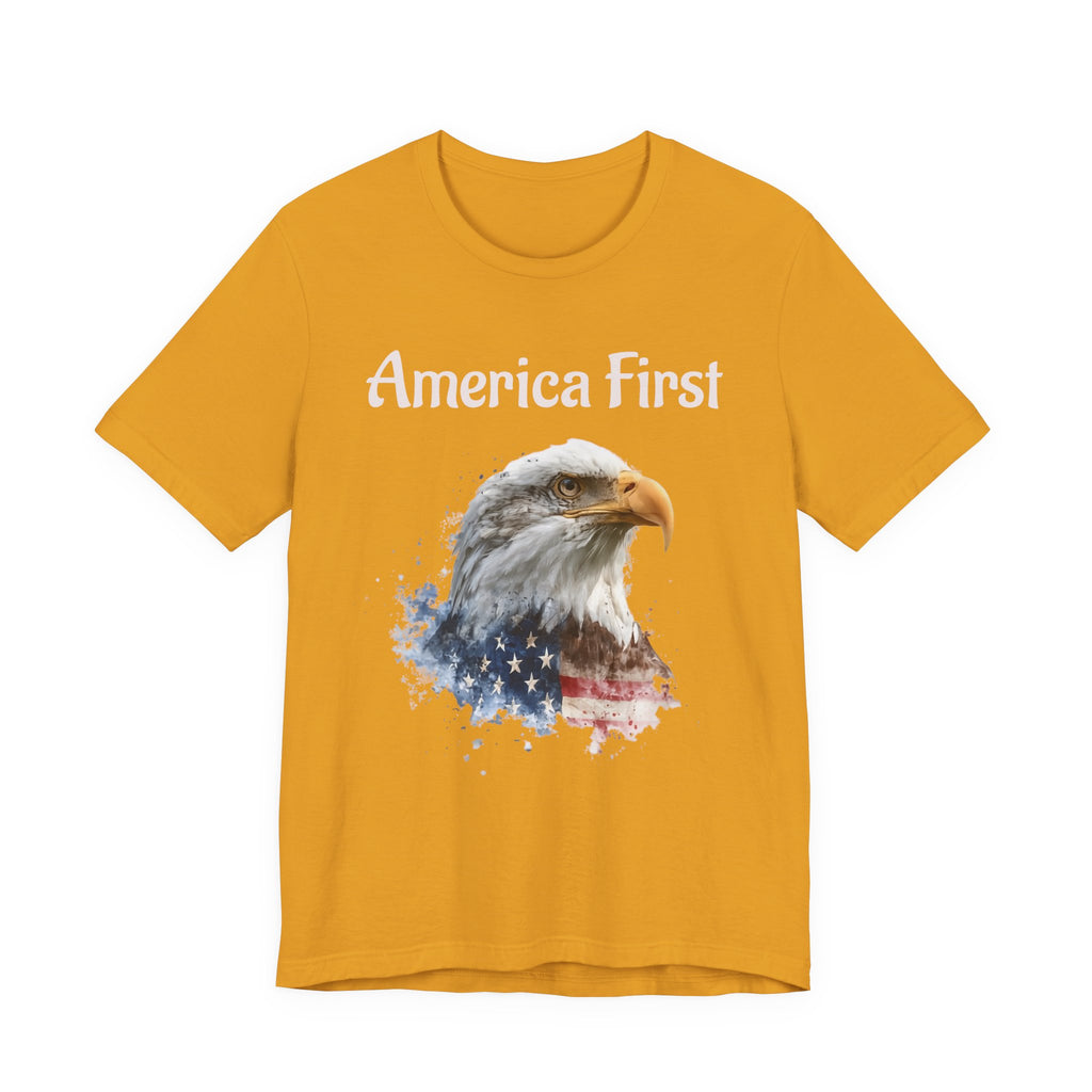 America First Eagle T-Shirt – Patriotic Bald Eagle Tee