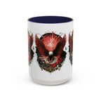 Red Eagle Emblem Accent Coffee Mug | Patriotic Eagle Design - 250 USA Celebration