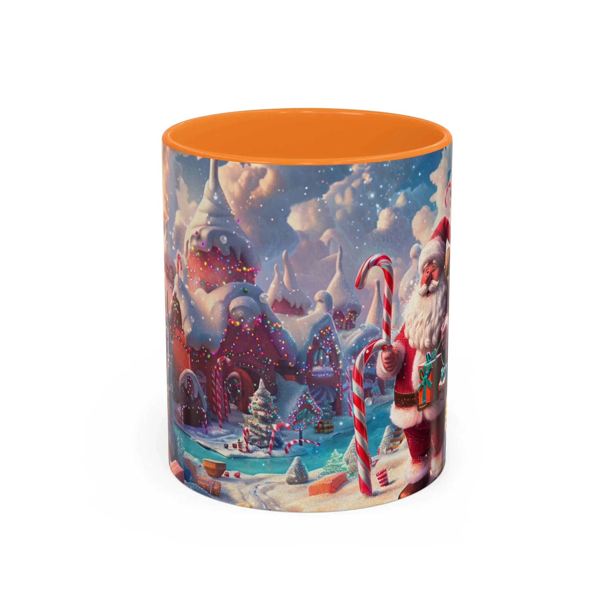 Festive Santa in Candy Wonderland mug | Holiday Christmas ceramic mug - 250 USA Celebration