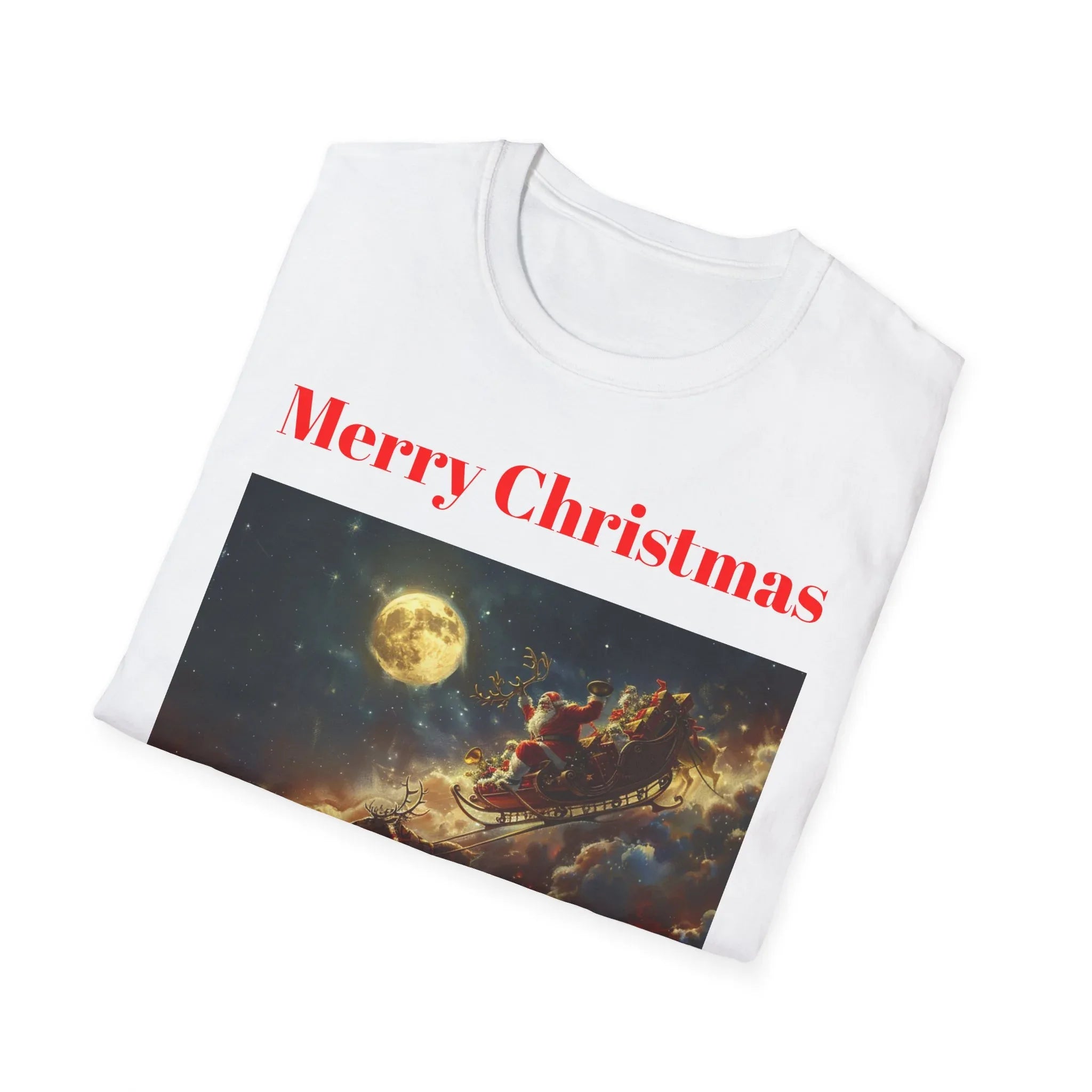 Christmas Graphic Tee, Unisex Softstyle T-Shirt, Holiday Outfit, Gift for Him/Her, Merry Christmas Shirt, Festive Wear - 250 USA Celebration