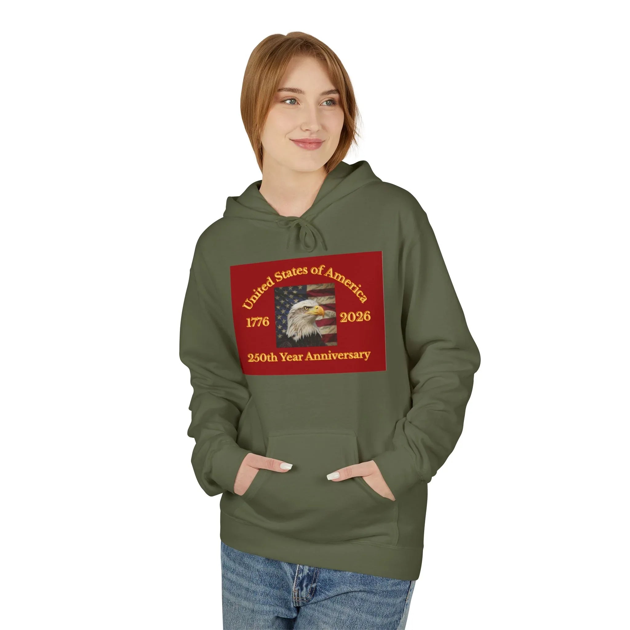 Bald Eagle Patriotic 250th Anniversary Hoodie 1776 2026 United States 250th Anniversary USA Patriotic Freedom Shirt Responsibly Made America - 250 USA Celebration